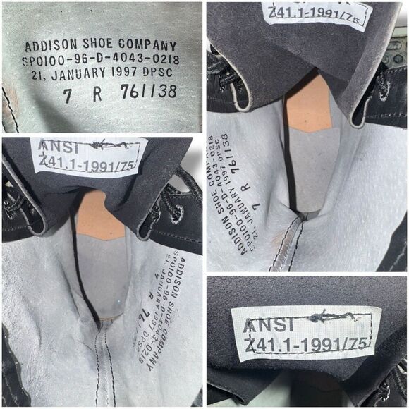 Biltrite Vintage Military Combat Jump Boots ANSI Z41.1-1991/75 Steel Toe Sz 7 R - Picture 10 of 13